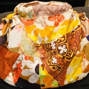 Boho vintage fabric cinch bag made in Hawaii